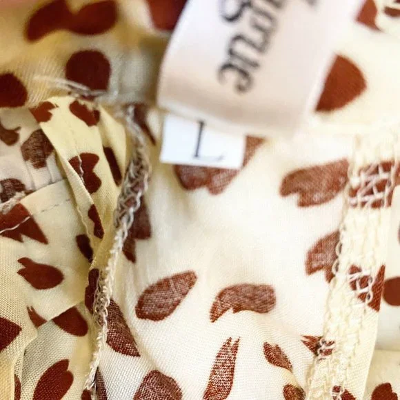 Coeur De Vague Women Ivory Casual Tie Neck Halter High Neck Printed Dress L - Picture 9 of 10